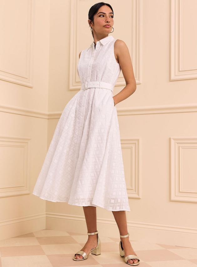 White broderie anglaise dress from Crew Clothing new Henley Regatta Collection